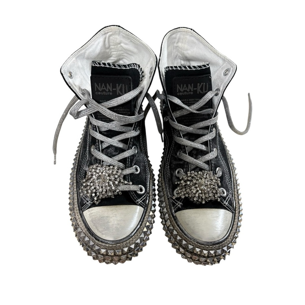 Nan-Ku Couture Cruise Studded Hi-Top Sneakers